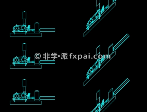 AutoCAD平面模式三维旋转  制作简单45°轴测设备示意图